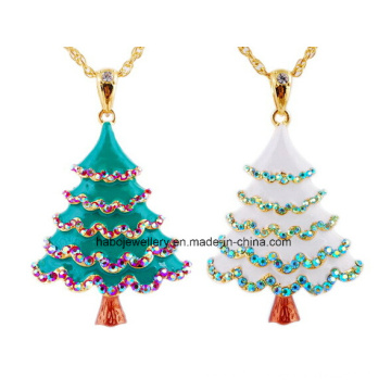 Jóias de natal / natal colar / árvore de natal / esmalte árvore (xjw13330)